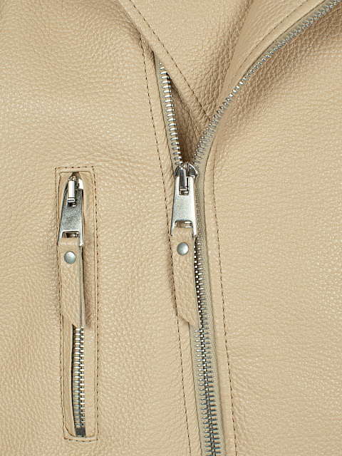 Удлиненная бежевая косуха из кожи, 4 Удлиненная бежевая косуха из кожи, 4