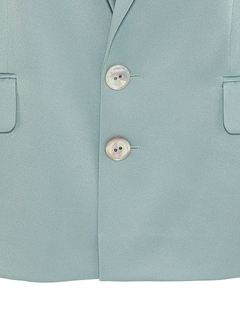 Светло-бирюзовый однобортный жилет из шелка, 3