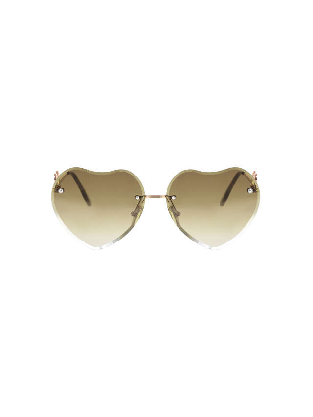 Солнцезащитные очки с градиентными линзами цвета хаки в форме сердец, 2