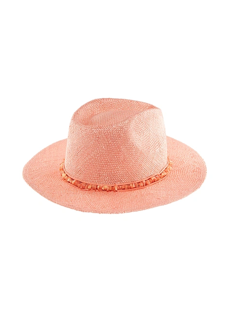 Розовая соломенная шляпа с отделкой из кораллов, 3
