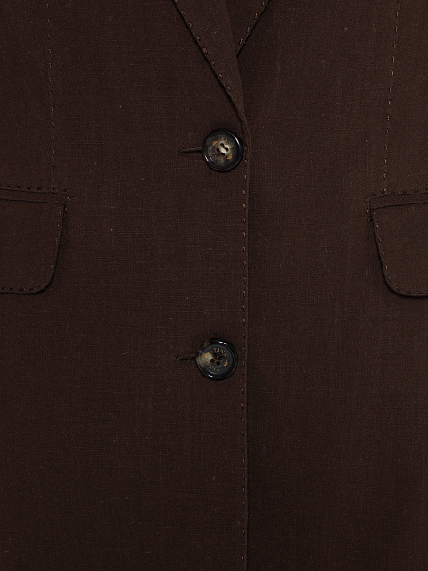 Коричневый хлопковый костюм с вышивкой на спине, 6