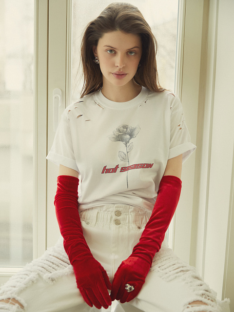 Белая хлопковая футболка Hot Season, 2 Белая хлопковая футболка Hot Season, 2