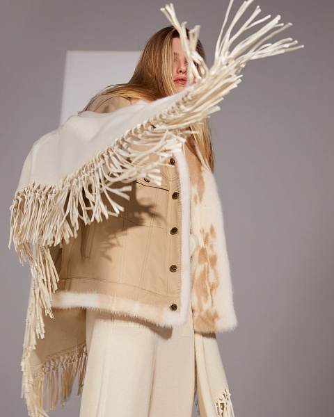 Бежевый кашемировый платок, 4 Бежевый кашемировый платок, 4