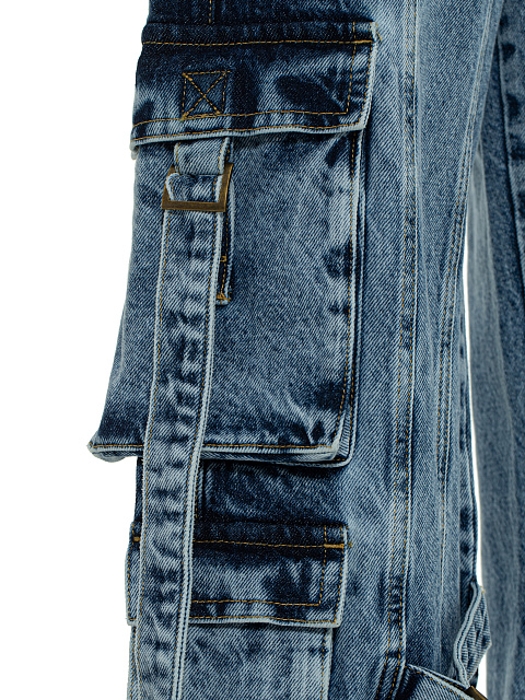 Синие джинсы-карго с ремнями, 4 Синие джинсы-карго с ремнями, 4