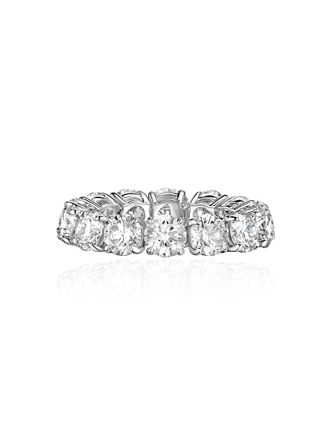 Кольцо из белого золота с круглыми бриллиантами, 1 Кольцо из белого золота с круглыми бриллиантами, 1