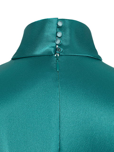 Бирюзовое платье-миди из шелка, 4 Бирюзовое платье-миди из шелка, 4