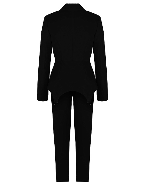 Черный брючный костюм со штрипками, 3