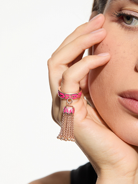 Кольцо-кисть из розового золота с эмалью Tutti Frutti Color, 3