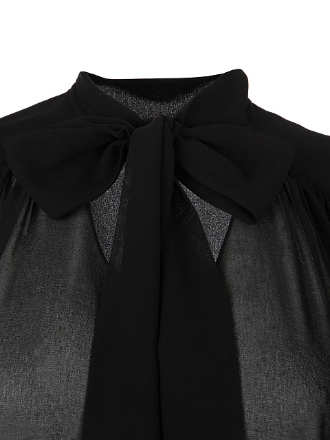 Черная шифоновая блузка с вышивкой, 3