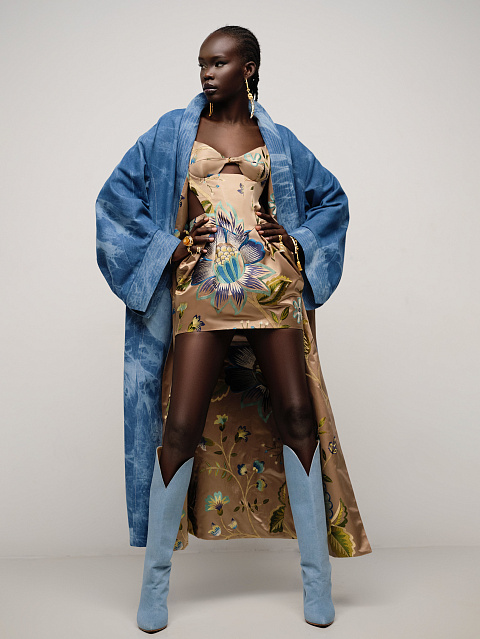 Голубое пальто-кимоно из джинсовой ткани, 6 Голубое пальто-кимоно из джинсовой ткани, 6