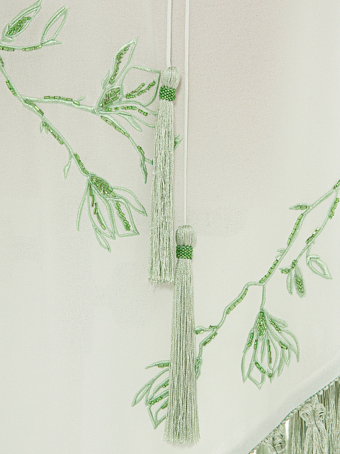 Белое асимметричное платье-мини с вышивкой, 5