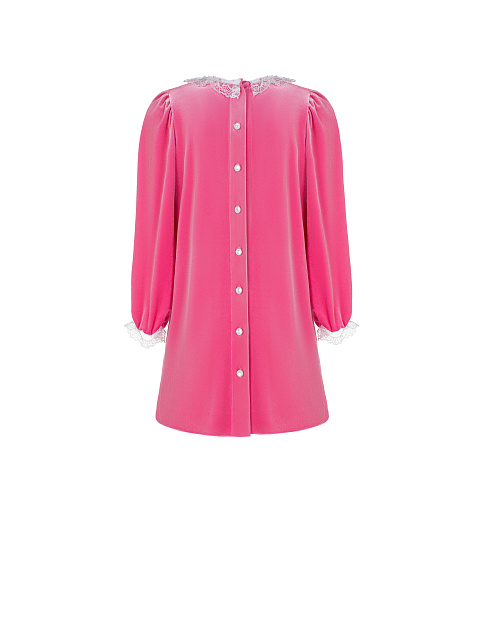 Розовое детское платье из бархата, 4