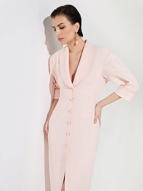 Светло-розовое платье из твида, 4