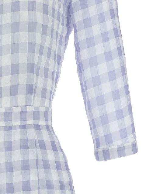 Сиреневое платье-миди из тонкого шифона в клетку, 3