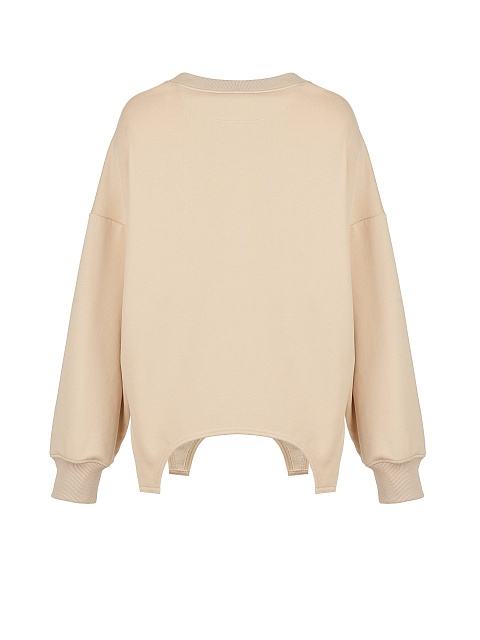 Светло-бежевый свитшот Bad Girls Club с серой вышивкой, 2 Светло-бежевый свитшот Bad Girls Club с серой вышивкой, 2