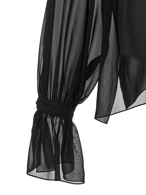 Черная блузка из шифона, 4