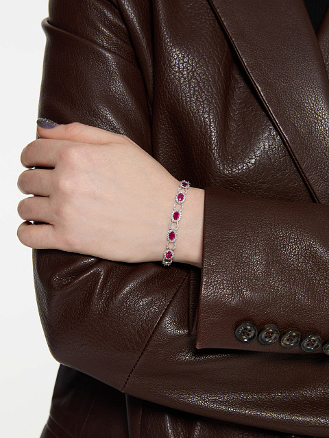 Браслет из белого золота с рубинами и бриллиантами, 2
