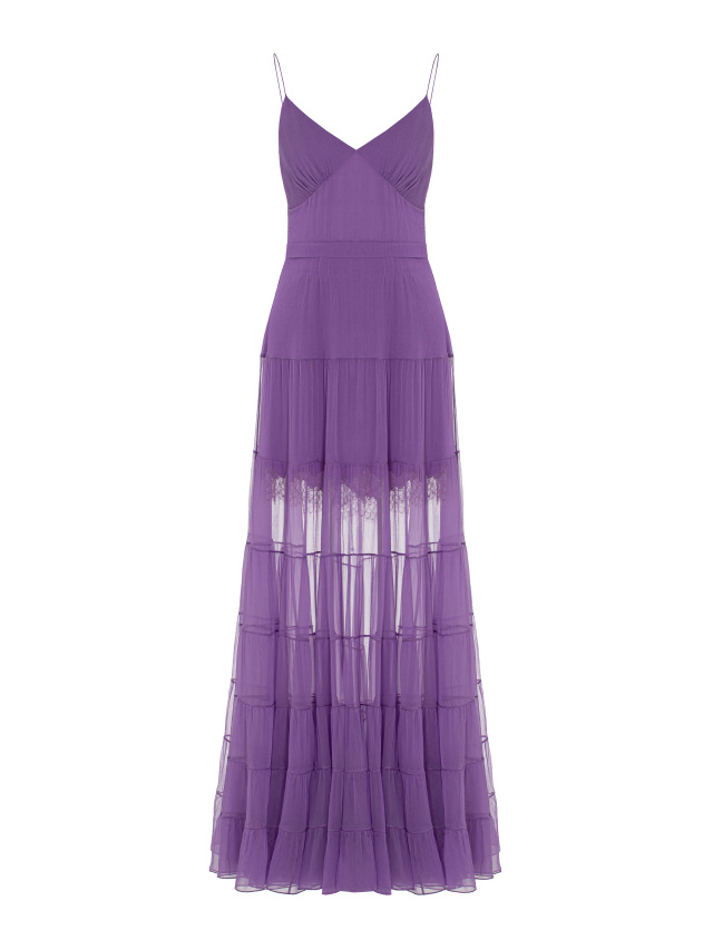 Фиолетовое платье-макси из шифона, 1