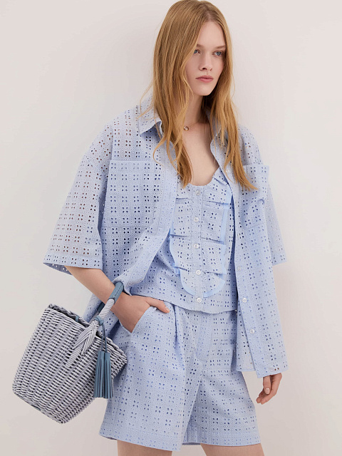 Голубые шорты из хлопка, 1 Голубые шорты из хлопка, 1