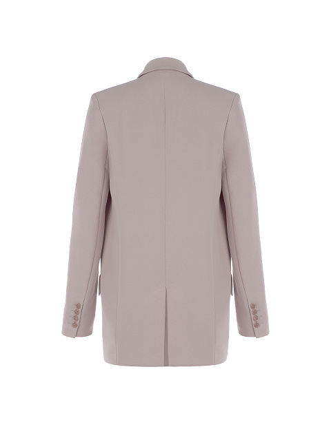 Пудрово-розовый однобортный жакет прямого кроя, 2