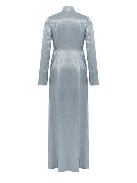 Серо-голубое платье-кимоно из шелка, 3 Серо-голубое платье-кимоно из шелка, 3