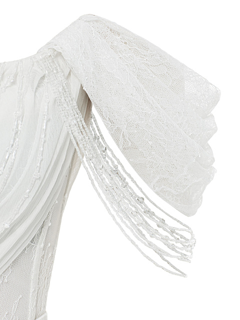 Белое платье из кружева с кристаллами, 3