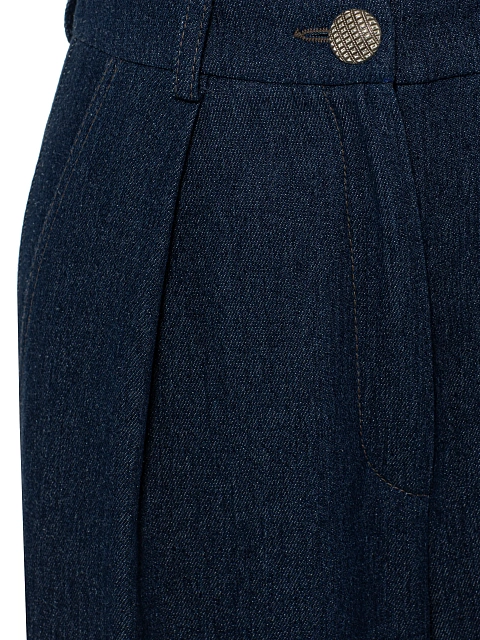 Темно-синие зауженные джинсы из хлопка, 3