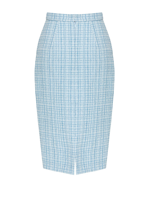 Голубая юбка-миди с люрексом, 2