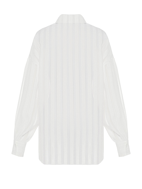 Белая блузка из органзы в полоску, 2