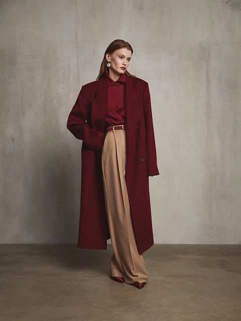 Бордовая объемная блузка, 4