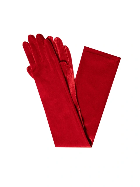 Красные длинные перчатки из бархата, 1