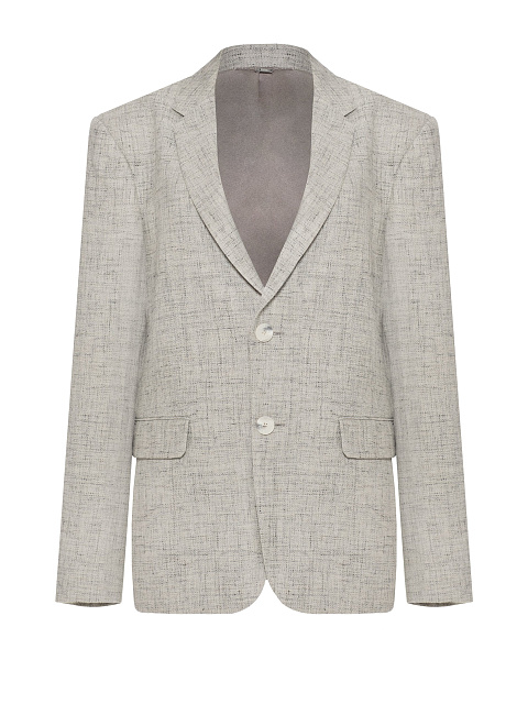 Серый меланжевый жакет из шерсти, 1