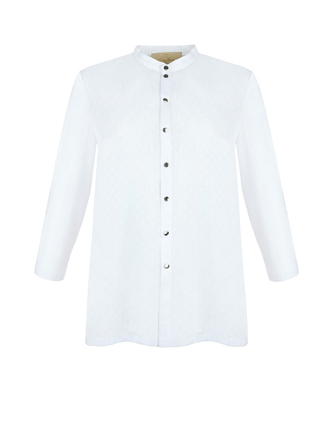 Белая блузка из шелкового шифона в горошек, 1 Белая блузка из шелкового шифона в горошек, 1