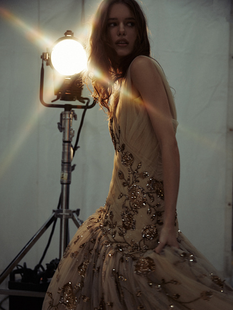 Бежевое асимметричное платье-макси из сетки с вышивкой, 11 Бежевое асимметричное платье-макси из сетки с вышивкой, 11