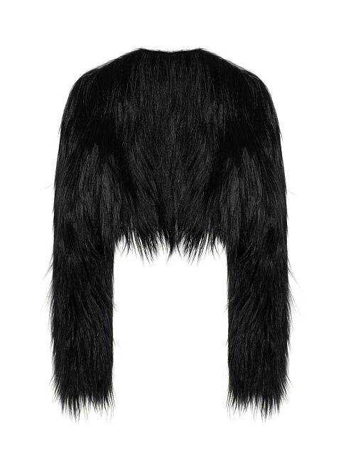 Черный укороченный жакет из меха яка, 2