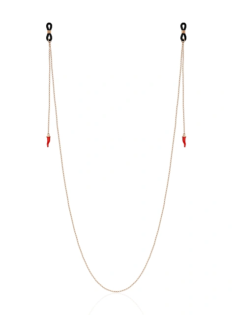 Цепочка для очков из позолоченного серебра с красной эмалью, 1