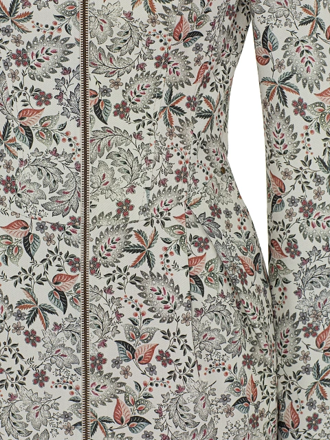 Белое платье-мини из хлопка с цветочным принтом, 3