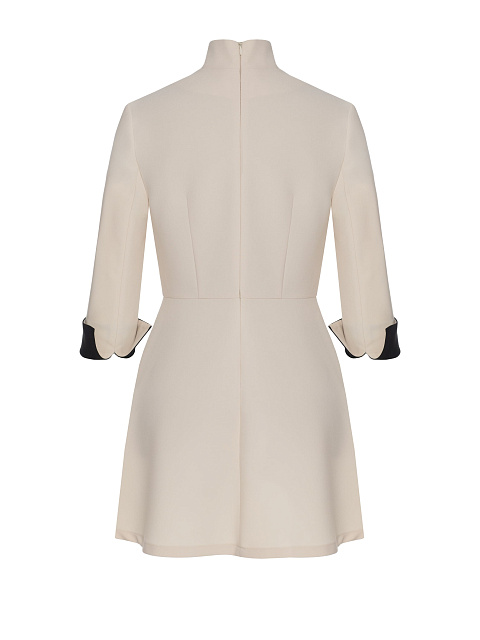 Молочное платье-мини с черным жемчугом, 2