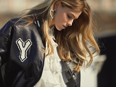 Белая блузка из шифона в полоску с рюшами, 6