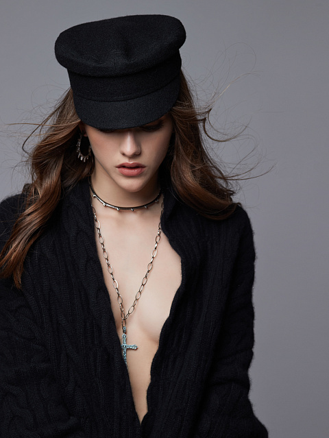 Колье-чокер из черненого золота с бриллиантами, 8