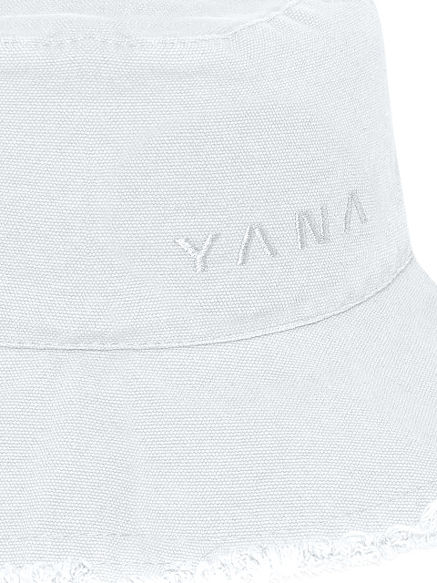 Белая хлопковая панама с вышивкой и бахромой, 3