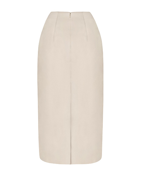 Бежевая атласная юбка-миди, 2