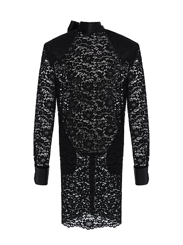 Черное платье-миди из кружева, 1