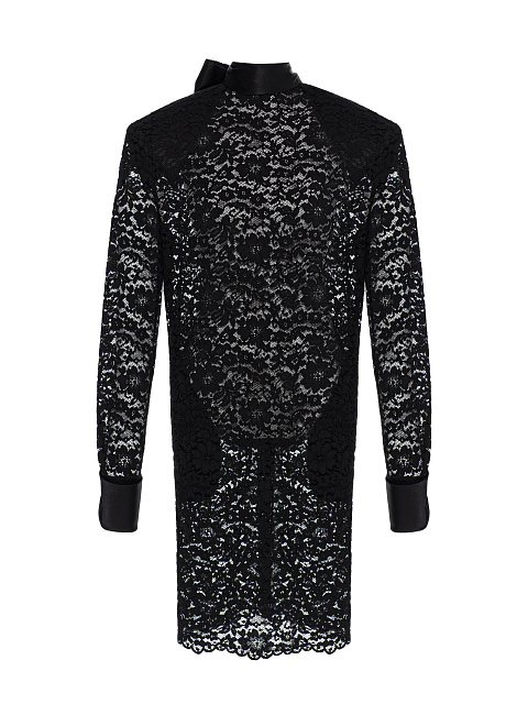 Черное платье-миди из кружева, 1
