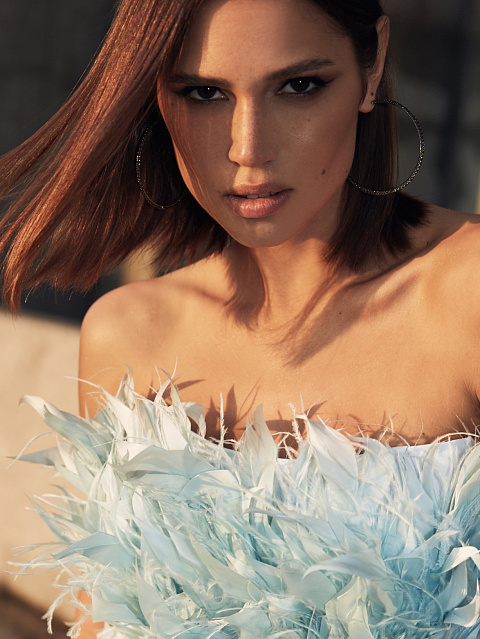 Хупсы из черненого золота и бриллиантов, 3 Хупсы из черненого золота и бриллиантов, 3