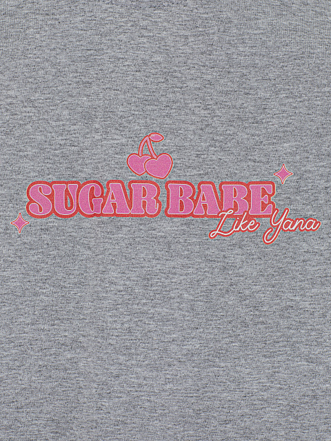 Серая хлопковая футболка Sugar Babe, 3