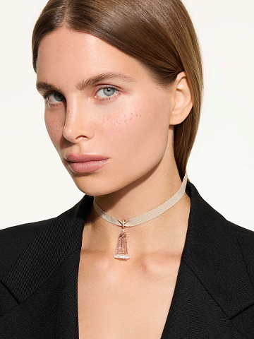 Кулон-кисть из розового золота с горным хрусталем, 2