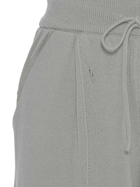 Серый вязаный комплект из кардигана, топа и брюк, 7