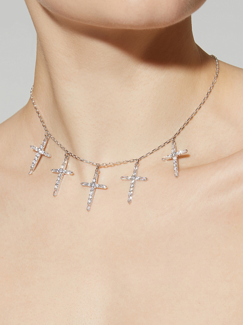 Колье из серебра с фианитами, 2