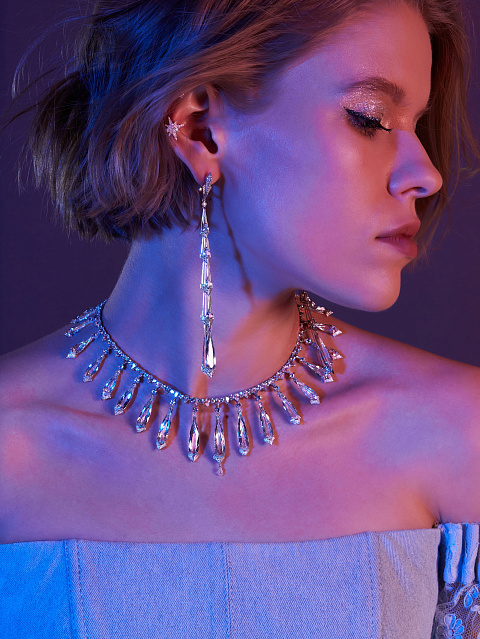 Колье из белого золота с аквамаринами и бриллиантами, 4 Колье из белого золота с аквамаринами и бриллиантами, 4